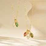 Spersonalizowany 1-8 Marquise Birthstones Naszyjnik Dainty Biżuteria Urodziny Dzień Matki Rocznica Prezent dla kobiet