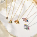 Spersonalizowany 1-8 Marquise Birthstones Naszyjnik Dainty Biżuteria Urodziny Dzień Matki Rocznica Prezent dla kobiet