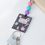 Personalised Notebook Paper Crayon Bow Beads Badge Lanyard with Text Teacher's Day Appreciation Back to School Gift for Teachers Educators