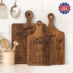 Spersonalizowana deska do krojenia sera i wędlin Apple Pie Gingerbread Recipe Reversible z uchwytem Made in USA Świąteczny prezent na parapetówkę dla rodziny