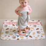 Alfombrilla antideslizante personalizada para bañera con nombre y texto Regalo de inauguración de la casa Cumpleaños para un amigo de la familia
