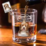 Gepersonaliseerde Life Would Be Boring Without Me 10 oz Rock Whiskey Glass met foto van huisdier en naam Ouderwets Verjaardagscadeau voor vrienden en liefhebbers van huisdieren