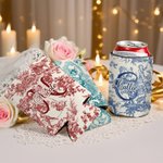 Personalisierte Retro-Stil Französisch drucken Toile De Jouy isolierte Bierdose Kühler Hülse mit Namen und Initialen Party Hochzeit Geschenk für Braut Brautjungfern