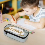Personalized Cute Dinosaur Large Capacity Multi-compartment Stationery Pencil Case with Name Back to School Birthday Gift for Boys Girls