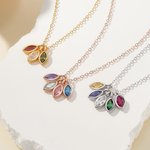 Spersonalizowany 1-8 Marquise Birthstones Naszyjnik Dainty Biżuteria Urodziny Dzień Matki Rocznica Prezent dla kobiet