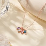 Spersonalizowany 1-8 Marquise Birthstones Naszyjnik Dainty Biżuteria Urodziny Dzień Matki Rocznica Prezent dla kobiet