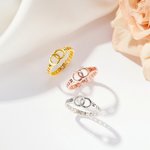 Personlige håndjern Interlocking Infinity Ring med initialer Valentinsdag Jubileum Bursdagsgave til kvinnelig eller mannlig politibetjentpar