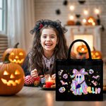 Spersonalizowana laserowa torba na zakupy z imieniem i nazwiskiem Trick or Treat Halloween Party Prezent dla dzieci Kobiety