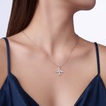 Personalised Airplane Necklace Dainty Jewellery with Birthstone and Text Birthday Anniversary Gift for Women Travel Lovers Pilots Flight Attendants