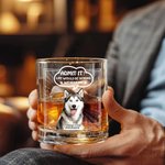 Gepersonaliseerde Life Would Be Boring Without Me 10 oz Rock Whiskey Glass met foto van huisdier en naam Ouderwets Verjaardagscadeau voor vrienden en liefhebbers van huisdieren