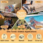 Personalizowany Śmieszny Ręcznik Plażowy Zebra Flamingo Zwierzęta Szybkoschnący Ponadwymiarowy Ręcznik Plażowy z Imieniem Letnie Wakacje Plaża Impreza Prezent dla Przyjaciół Rodziny