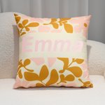 Taie d'Oreiller Personnalisée avec Nom et Design de Fleurs Décoration Intérieure Cadeau Anniversaire Emménagement pour Amis Femme