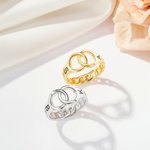 Personlige håndjern Interlocking Infinity Ring med initialer Valentinsdag Jubileum Bursdagsgave til kvinnelig eller mannlig politibetjentpar