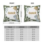 Taie d'Oreiller Personnalisée avec Nom Style de Dinosaure Cartoon Décoration de Chambre Cadeau Anniversaire pour Enfant