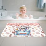 Alfombrilla antideslizante personalizada para bañera con nombre y texto Regalo de inauguración de la casa Cumpleaños para un amigo de la familia