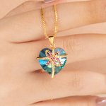 Personalised Heart-Shaped Gemstone Necklace with Birthstone Dainty Jewellery Birthday Anniversary Valentine's Day Gift for Girlfriend Wife