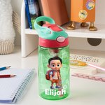 Personalized Cute Cartoon Flower Butterfly Stationery 16 oz Kid Water Bottle with Name Outdoor Activities Birthday Back to School Gift for Boys Girls