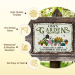 Personalised Retro Garden Cartoon Character Metal Sign with Name Garden Yard Decor Housewarming Birthday Gift for Mom Grandma Friends Gardening Lovers