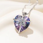 Personalised Heart-Shaped Gemstone Necklace with Birthstone Dainty Jewellery Birthday Anniversary Valentine's Day Gift for Girlfriend Wife