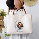 Sac en toile avec nom Anniversaire Mariage Fête des mères Cadeau pour elle