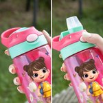 Personalized Cute Cartoon Flower Butterfly Stationery 16 oz Kid Water Bottle with Name Outdoor Activities Birthday Back to School Gift for Boys Girls