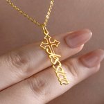 Collana personalizzata con il nome della Santa Croce Gioielli delicati Regalo di compleanno e anniversario per le donne