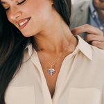 Personalised Heart-Shaped Gemstone Necklace with Birthstone Dainty Jewellery Birthday Anniversary Valentine's Day Gift for Girlfriend Wife