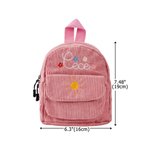 Personalized Multicolor Embroidered Flower Rainbow Corduroy Backpack with Name and Front Magnetic Buckle Pocket Birthday Back to School Gift for Kids