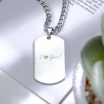 Personalized Stainless Steel Photo Necklace Dog Tag Necklace Birthday Memorial Gift for Men