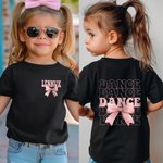 Personalized Dance Coquette Bow Kid Adult T-shirt Sweatshirt Hoodie with Name Birthday Dance Class Team Gift for Dance Lovers Dancers 1