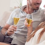 Personalized Engraved Monogram Design Gold Rim Champagne Tulip Glasses Set of 2 Engagement Wedding Anniversary Gift for Newlyweds Couple