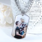 Personalized Stainless Steel Photo Necklace Dog Tag Necklace Birthday Memorial Gift for Men