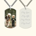 Personalized Stainless Steel Photo Necklace Dog Tag Necklace Birthday Memorial Gift for Men