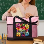 Bolsa de asas personalizada con nombre y bolsillo de malla para el día del profesor Regalo para el día del profesor para mujeres profesoras