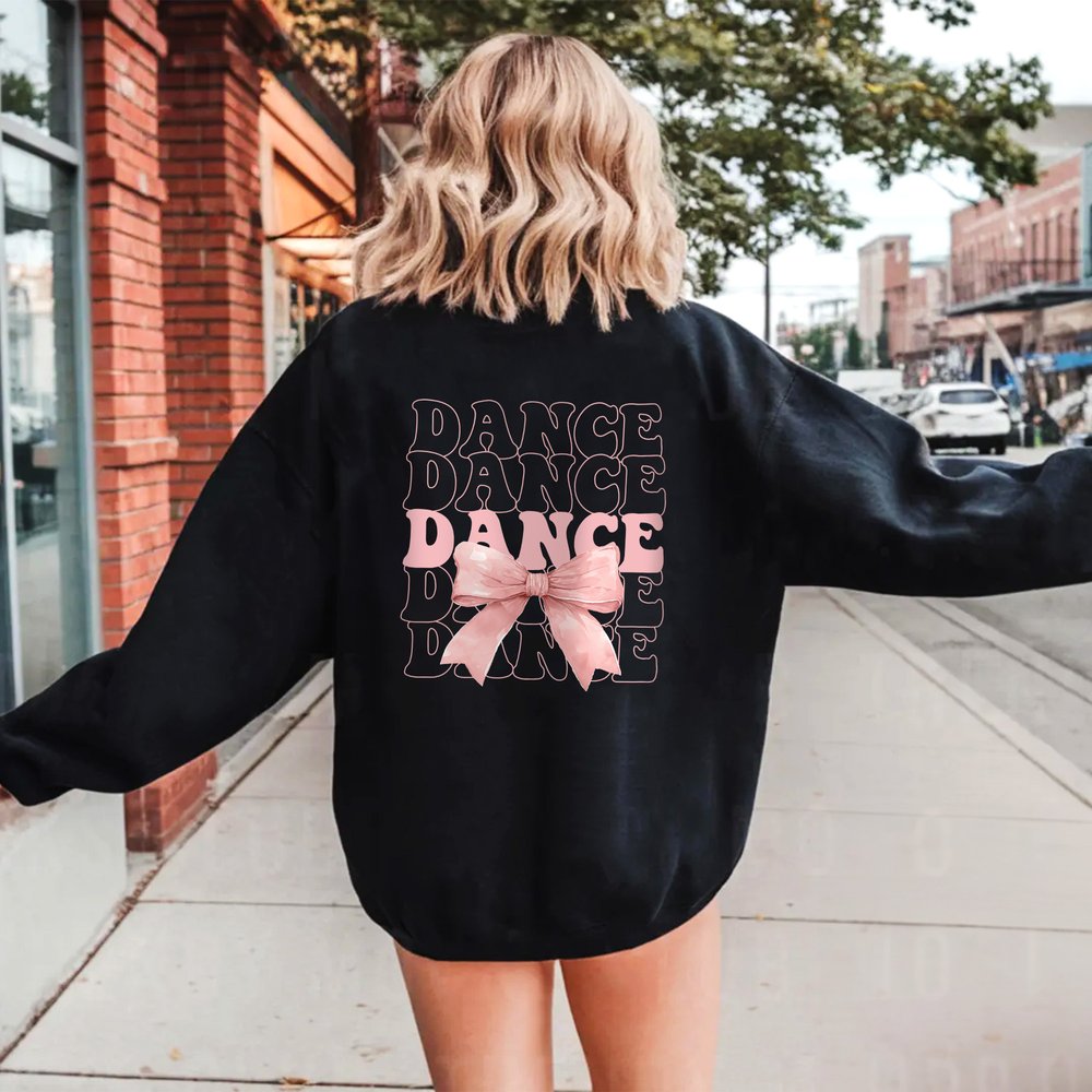 Personalized Dance Coquette Bow Kid Adult T-shirt Sweatshirt Hoodie with Name Birthday Dance Class Team Gift for Dance Lovers Dancers 6