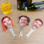 Personalised Funny Avatar Face Photo Bottle Opener with Magnet Fridge Decor Bar Party Wine Accessory Birthday Gift for Friend Drinking Enthusiast