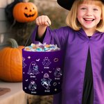 Personalized Fluorescent Ghost Trick or Treat Bag Candy Bucket with Name Halloween Party Favors Gift for Boys Girls