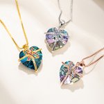 Personalised Heart-Shaped Gemstone Necklace with Birthstone Dainty Jewellery Birthday Anniversary Valentine's Day Gift for Girlfriend Wife