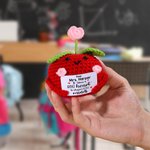 Personalized Cute Apple Gratitude Word Handmade Crochet Doll with Text Desktop Decor Back to School End of Year Appreciation Gift for Teacher