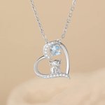 Personligt hjärta söt Highland Cow Zircon Birthstone halsband kvinnor smycken födelsedag årsdag gåva för Highland Cow älskare