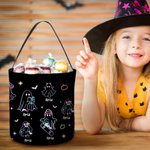 Personalized Fluorescent Ghost Trick or Treat Bag Candy Bucket with Name Halloween Party Favors Gift for Boys Girls