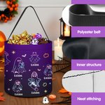 Personalized Fluorescent Ghost Trick or Treat Bag Candy Bucket with Name Halloween Party Favors Gift for Boys Girls