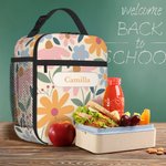 Borsa termica personalizzata per il pranzo multicolore con nome e motivi cartoni animati regalo per ritorno a scuola o compleanni per bambini
