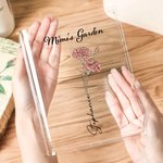 Fiori di nascita personalizzati da 1 a 10 Vaso di libri trasparenti con nome e titolo Decorazione per la stanza della libreria Regalo di compleanno per la madre, la nonna e gli amanti dei libri