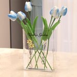Fiori di nascita personalizzati da 1 a 10 Vaso di libri trasparenti con nome e titolo Decorazione per la stanza della libreria Regalo di compleanno per la madre, la nonna e gli amanti dei libri