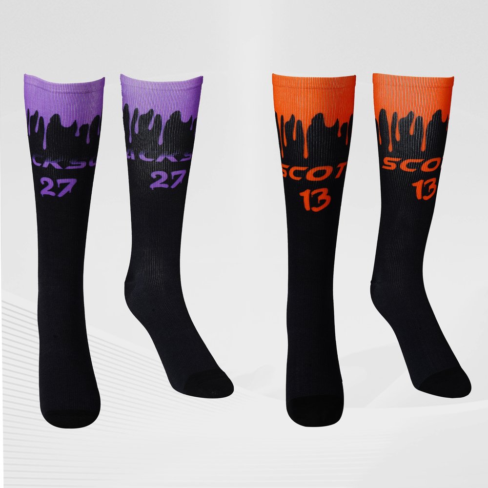 Calcetines de compresión suaves personalizados con nombre y número Accesorio de equipo Regalo para el día del partido para los amantes de los deportes de pelota 2