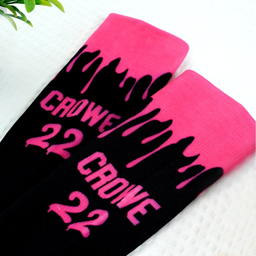Calcetines de compresión suaves personalizados con nombre y número Accesorio de equipo Regalo para el día del partido para los amantes de los deportes de pelota 6