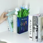 Fiori di nascita personalizzati da 1 a 10 Vaso di libri trasparenti con nome e titolo Decorazione per la stanza della libreria Regalo di compleanno per la madre, la nonna e gli amanti dei libri
