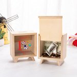 Personalised Cute  Dinosaur Fantasy Unicorn Cartoon Animals Wooden Money Box Piggy Bank with Name and Year Back to School Birthday Gift for Kids