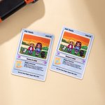 Gepersonaliseerde Schattige Pixel Paar Karakter TCG Klassieke Poke Kaart met Tekst en Houten Houder Bruiloft Valentijnsdag Verjaardagscadeau voor Paar